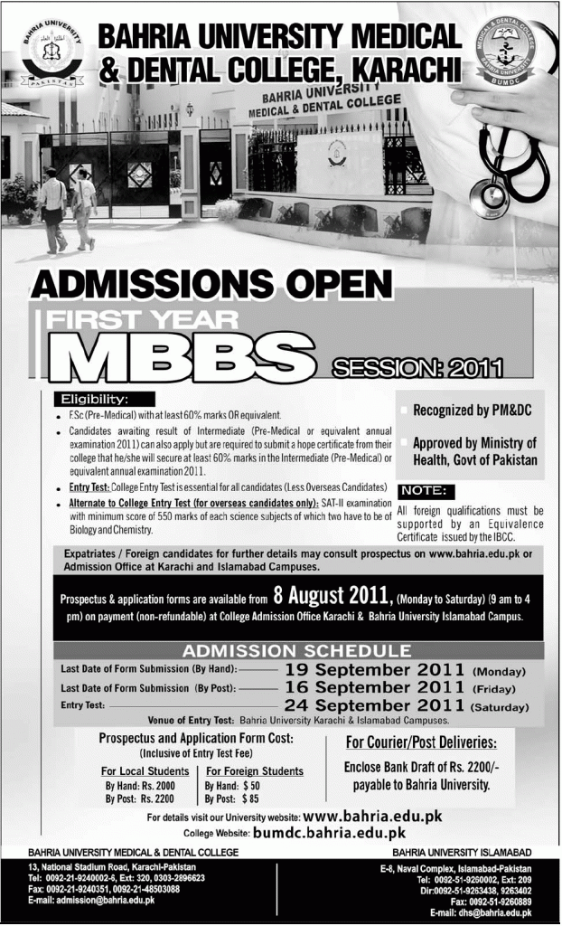 MBBS Admission at Bahria University Karachi