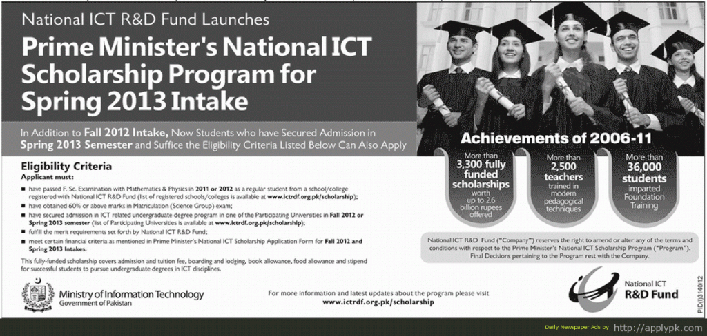 National ICT Scholarship Program 2013