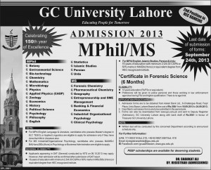 GCU MS & MPhi Admissions 2013